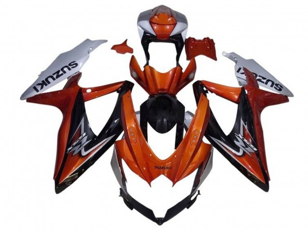 2008-2010 Suzuki GSXR 600 / GSXR 750 Motorcycle Fairing - Silver Orange Glossy Black Australia