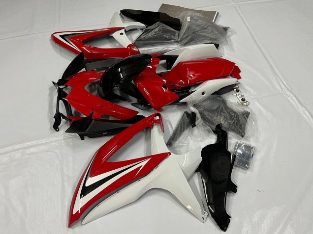 2008-2010 Suzuki GSXR 600 / GSXR 750 Motorcycle Fairing - White Red Glossy Black Australia