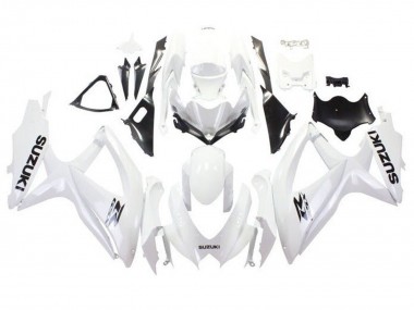 2008-2010 Suzuki GSXR 600 / GSXR 750 Motorcycle Fairings - White Black Australia