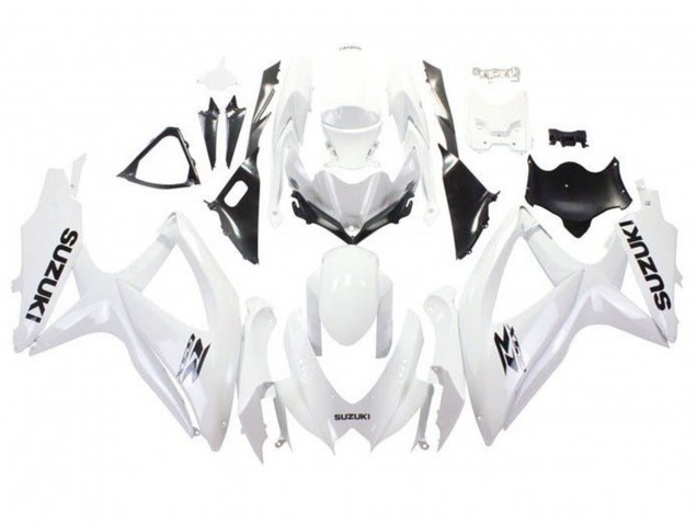2008-2010 Suzuki GSXR 600 / GSXR 750 Motorcycle Fairings - White Black Australia