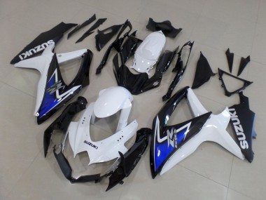 2008-2010 Suzuki GSXR 600 / GSXR 750 Motorcycle Fairings - White Blue Glossy Black Australia
