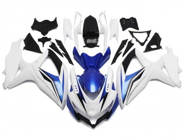 2008-2010 Suzuki GSXR 600 / GSXR 750 Motorcycle Fairing - White Blue Black Australia