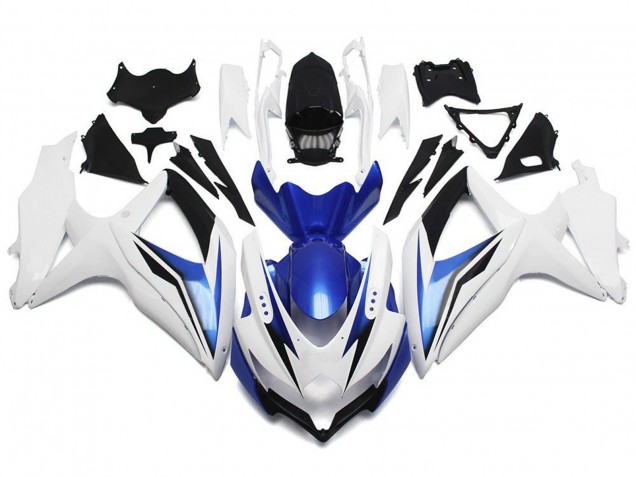 2008-2010 Suzuki GSXR 600 / GSXR 750 Motorcycle Fairing - White Blue Black Australia
