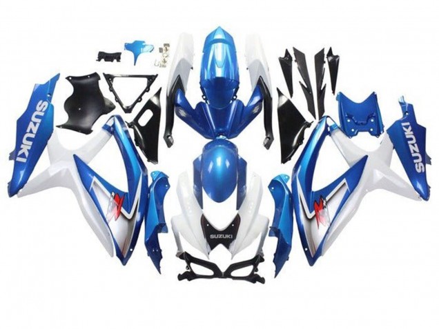 2008-2010 Suzuki GSXR 600 / GSXR 750 Motorcycle Fairings - White Light Blue Red Australia