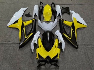 2008-2010 Suzuki GSXR 600 / GSXR 750 Motorcycle Fairings - White Yellow Grey Black Australia