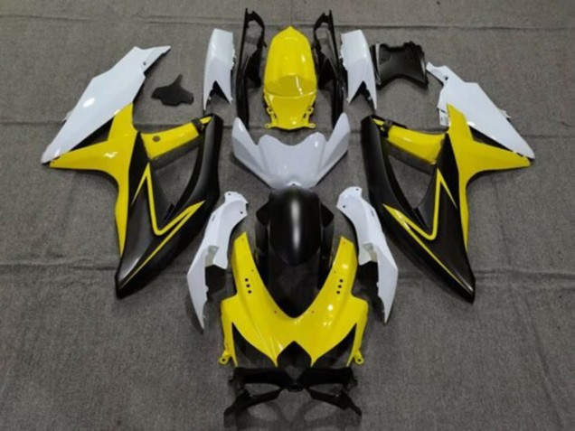 2008-2010 Suzuki GSXR 600 / GSXR 750 Motorcycle Fairings - White Yellow Grey Black Australia