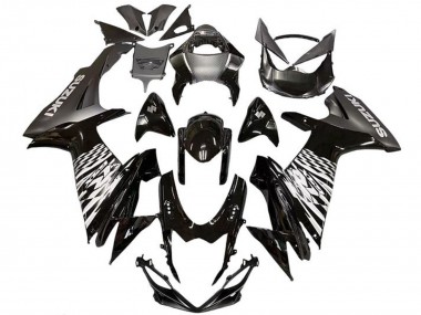 2011-2024 Suzuki GSXR 600 / GSXR 750 Motorcycle Fairings - Glossy Black Silver Australia