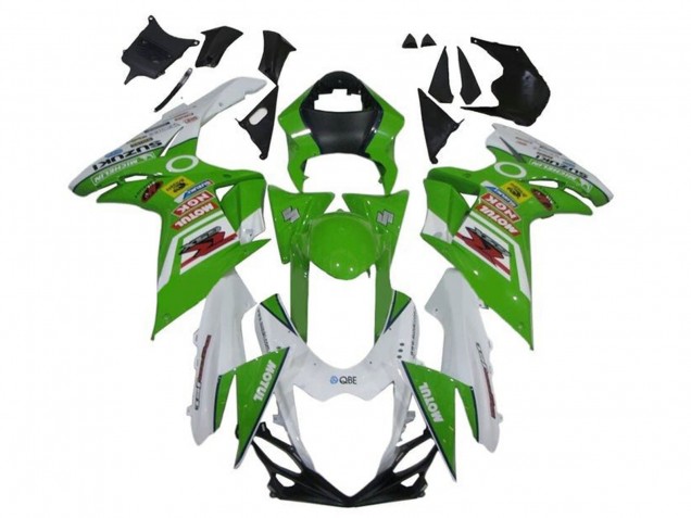 2011-2024 Suzuki GSXR 600 / GSXR 750 Motorcycle Fairings - White Green Red Motul Australia