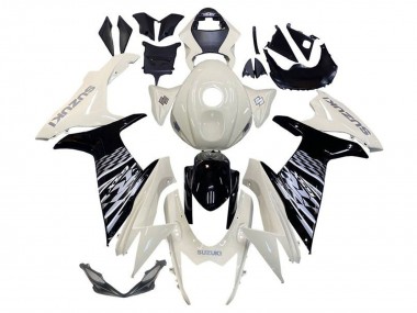 2011-2024 Suzuki GSXR 600 / GSXR 750 Motorcycle Fairing - White Glossy Black Australia