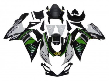2011-2024 Suzuki GSXR 600 / GSXR 750 Motorcycle Fairings - White Green Black Monster 46 Australia