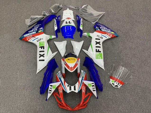 2011-2024 Suzuki GSXR 600 / GSXR 750 Motorcycle Fairings - White Blue Yellow Red Green Fixi 11 Australia