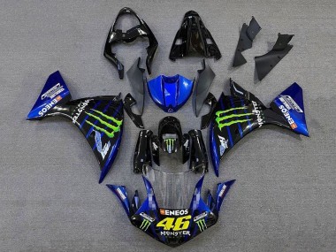 2009-2011 Yamaha YZF 1000 R1 Motorcycle Fairings - Blue Glossy Black Green Monster Energy Australia