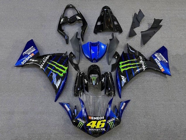 2009-2011 Yamaha YZF 1000 R1 Motorcycle Fairings - Blue Glossy Black Green Monster Energy Australia