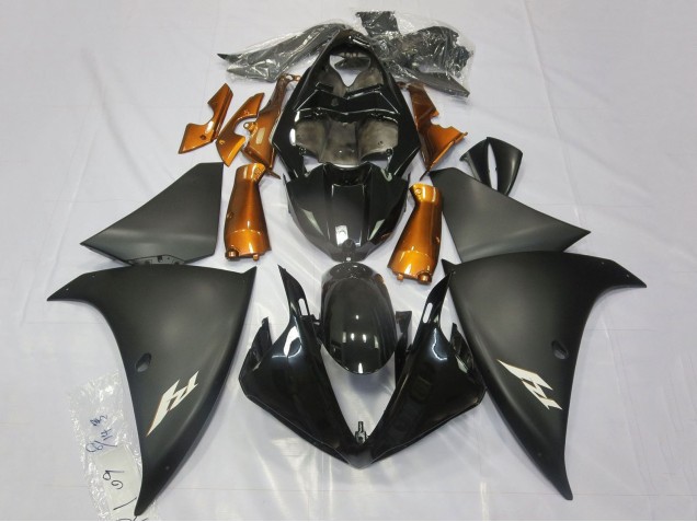 2009-2011 Yamaha YZF 1000 R1 Motorcycle Fairings - Glossy Black Matte Black Orange Australia