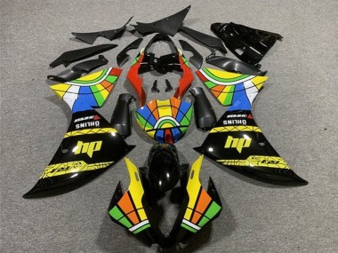 2009-2011 Yamaha YZF 1000 R1 Motorcycle Fairings - Black Yellow HP Color Wheel Australia