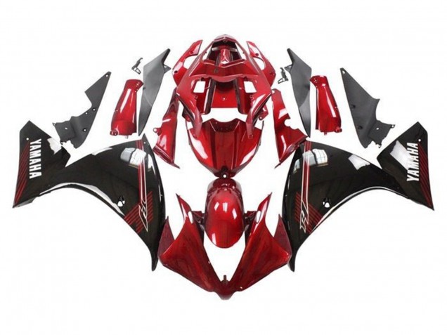 2009-2011 Yamaha YZF 1000 R1 Motorcycle Fairings - Red Glossy Black Australia