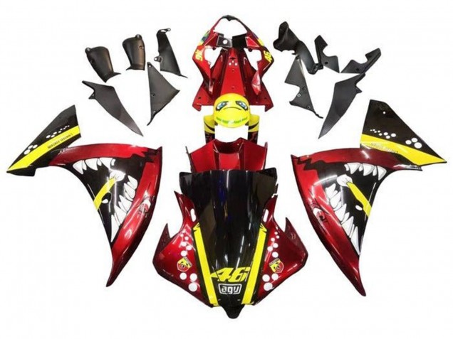 2009-2011 Yamaha YZF 1000 R1 Motorcycle Fairings - Red Yellow Black Shark Australia