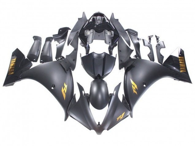 2009-2011 Yamaha YZF 1000 R1 Motorcycle Fairings - Matte Black Gold Decals Australia