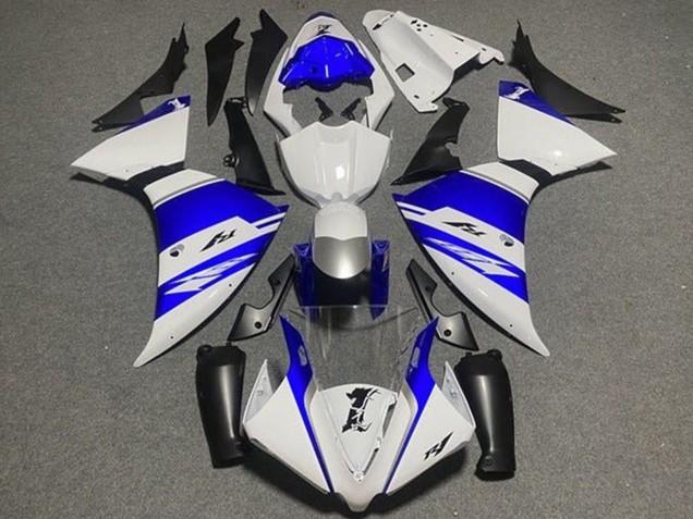 2009-2011 Yamaha YZF 1000 R1 Motorcycle Fairings - White Blue Silver Black Stripe Australia