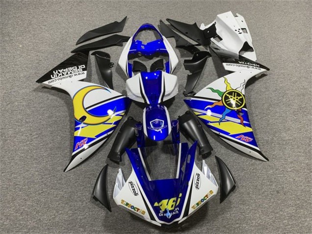 2009-2011 Yamaha YZF 1000 R1 Motorcycle Fairings - White Blue Yellow Black Sun Moon Australia