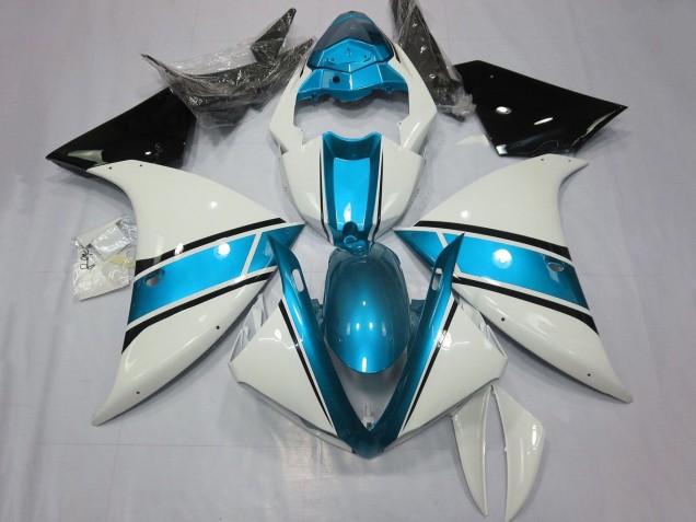 2009-2011 Yamaha YZF 1000 R1 Motorcycle Fairings - White Light Blue Black Australia