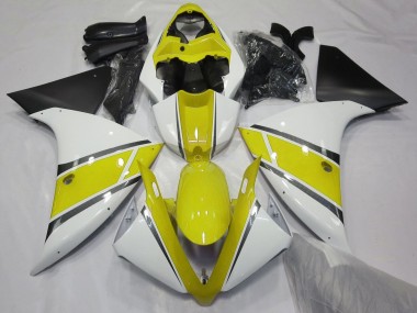 2009-2011 Yamaha YZF 1000 R1 Motorcycle Fairings - White Yellow Matte Black Australia