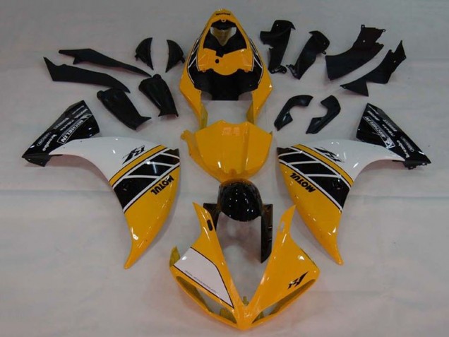 2009-2011 Yamaha YZF 1000 R1 Motorcycle Fairing - Yellow White Black Stripe Australia