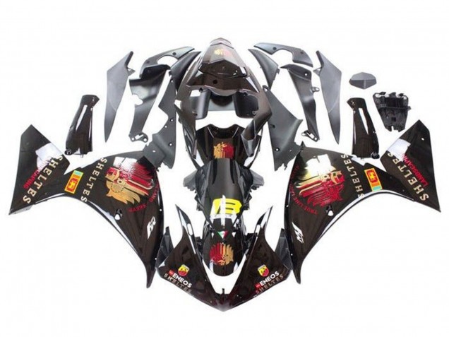 2012-2014 Yamaha YZF 1000 R1 Motorcycle Fairings - Glossy Black Red Yellow Sheltes Australia