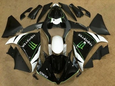2012-2014 Yamaha YZF 1000 R1 Motorcycle Fairings - White Black Green Monster Energy SZMUXX Australia