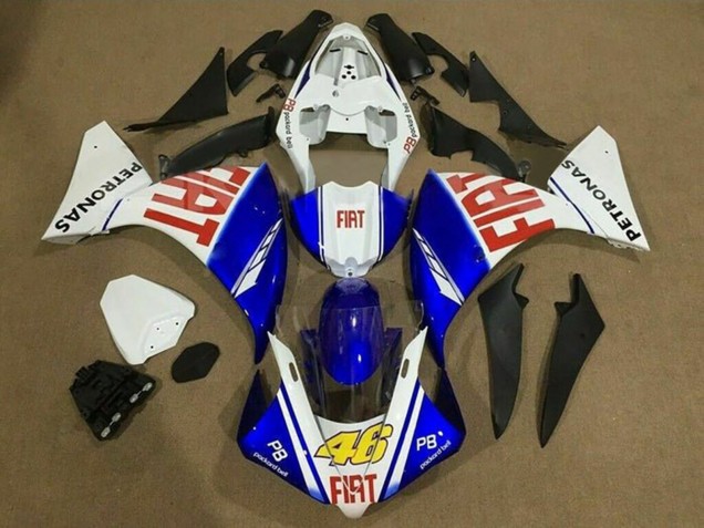2012-2014 Yamaha YZF 1000 R1 Motorcycle Fairings - White Blue Red Fiat 46 Australia