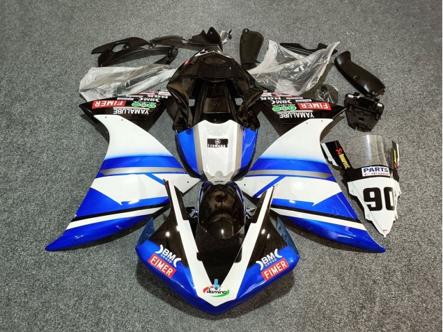 2012-2014 Yamaha YZF 1000 R1 Motorcycle Fairings - White Blue Black Fimer Yamalube 90 Australia