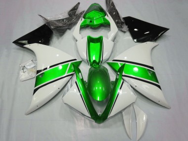 2012-2014 Yamaha YZF 1000 R1 Motorcycle Fairings - White Green Glossy Black Australia