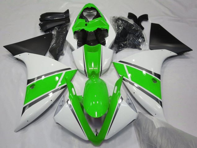 2012-2014 Yamaha YZF 1000 R1 Motorcycle Fairings - White Green Matte Black Australia