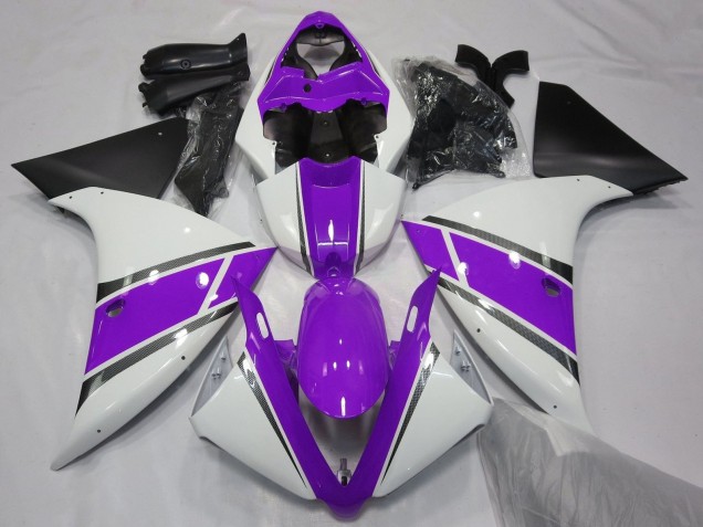2012-2014 Yamaha YZF 1000 R1 Motorcycle Fairings - White Purple Matte Black Australia