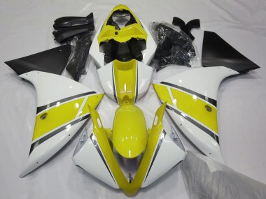 2012-2014 Yamaha YZF 1000 R1 Motorcycle Fairings - White Yellow Matte Black Australia