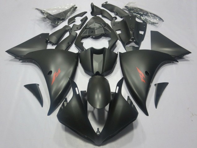 2012-2014 Yamaha YZF 1000 R1 Motorcycle Fairings - Matte Black Red Decal Australia