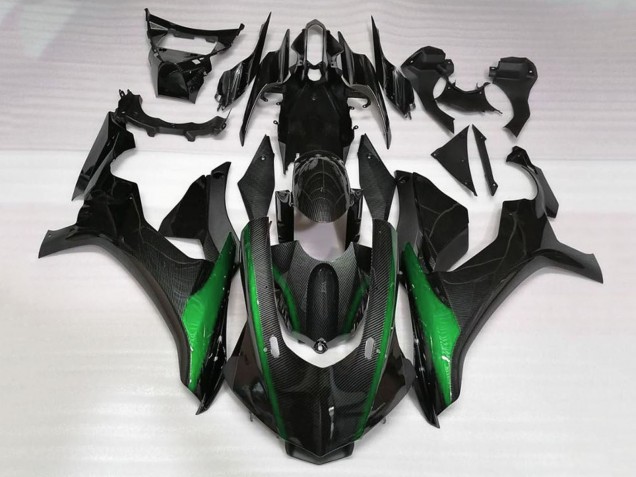2015-2019 Yamaha YZF 1000 R1 Motorcycle Fairings - Faux Carbon Fiber Green Australia