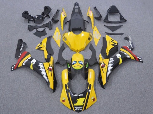 2015-2019 Yamaha YZF 1000 R1 Motorcycle Fairings - Yellow Red Shark Australia