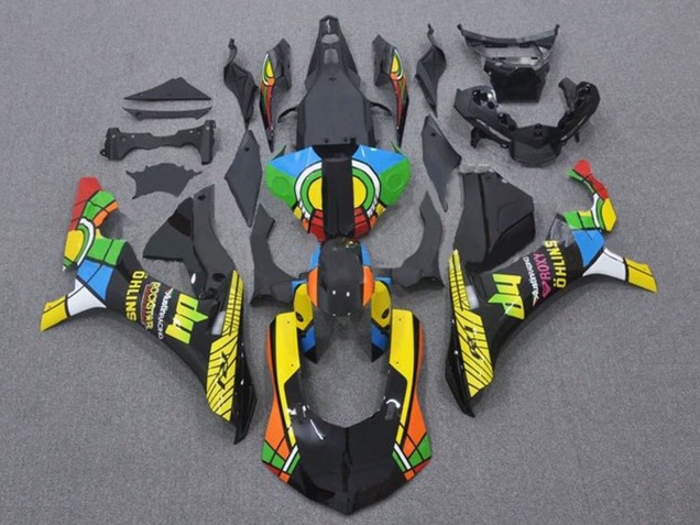 2015-2019 Yamaha YZF 1000 R1 Motorcycle Fairings - Black Green White Yellow Red Black Color Wheel HP Australia