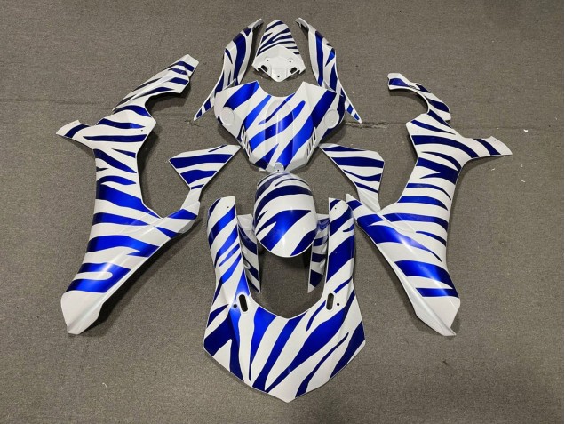 2015-2019 Yamaha YZF 1000 R1 Motorcycle Fairings - White Blue Zebra Australia