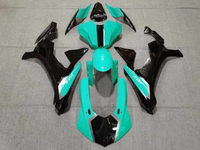 2015-2019 Yamaha YZF 1000 R1 Motorcycle Fairings - Turquoise Blue Glossy Black Australia