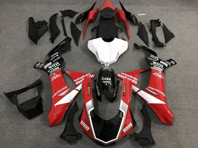 2015-2019 Yamaha YZF 1000 R1 Motorcycle Fairings - Red White Glossy Black Australia