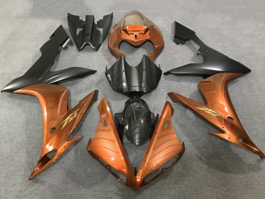 2004-2006 Yamaha YZF 1000 R1 Motorcycle Fairings - Orange Faux Carbon Fiber Matte Black Australia