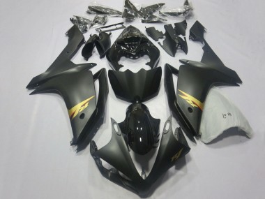 2007-2008 Yamaha YZF 1000 R1 Motorcycle Fairings - Glossy Black Matte Black Gold Decal Australia