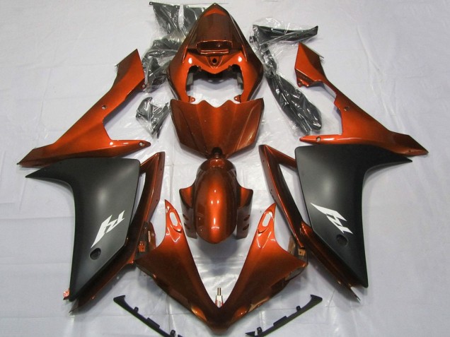 2007-2008 Yamaha YZF 1000 R1 Motorcycle Fairings - Orange Matte Black Australia