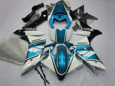 2007-2008 Yamaha YZF 1000 R1 Motorcycle Fairings - White Light Blue Black Layerd Australia