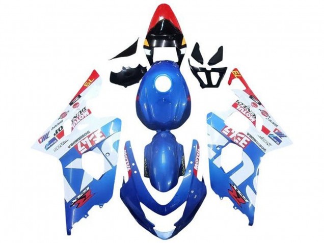 2004-2005 Suzuki GSXR 600 / GSXR 750 Motorcycle Fairings - Blue White Red Motul Australia
