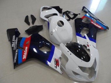 2004-2005 Suzuki GSXR 600 / GSXR 750 Motorcycle Fairings - White Blue Red Black Motul Australia