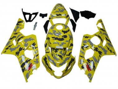 2004-2005 Suzuki GSXR 600 / GSXR 750 Motorcycle Fairings - Yellow Black Grey Camouflage Australia