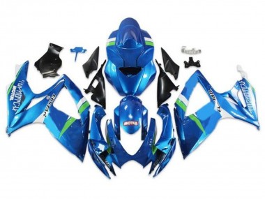 2006-2007 Suzuki GSXR 600 / GSXR 750 Motorcycle Fairings - Blue Green White Ecstar Australia